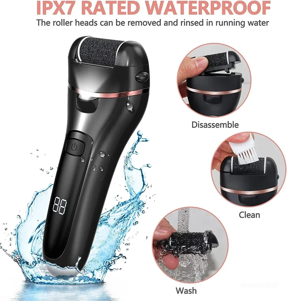 Lime électrique rechargeable pour callosités et talons, machine de pédicure professionnelle, 3 têtes 3