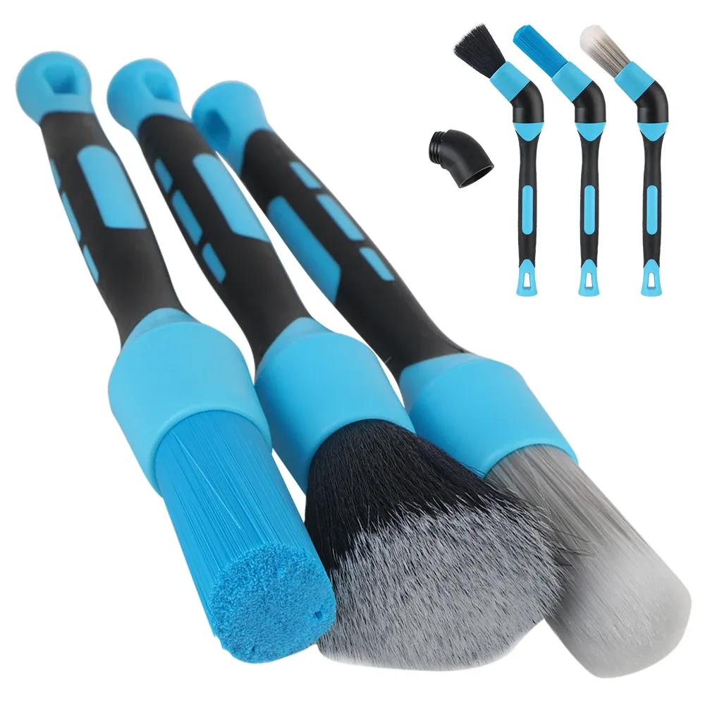 Ensemble de 3 brosses de nettoyage pour jantes, grilles de climatisation et détails intérieurs de voiture