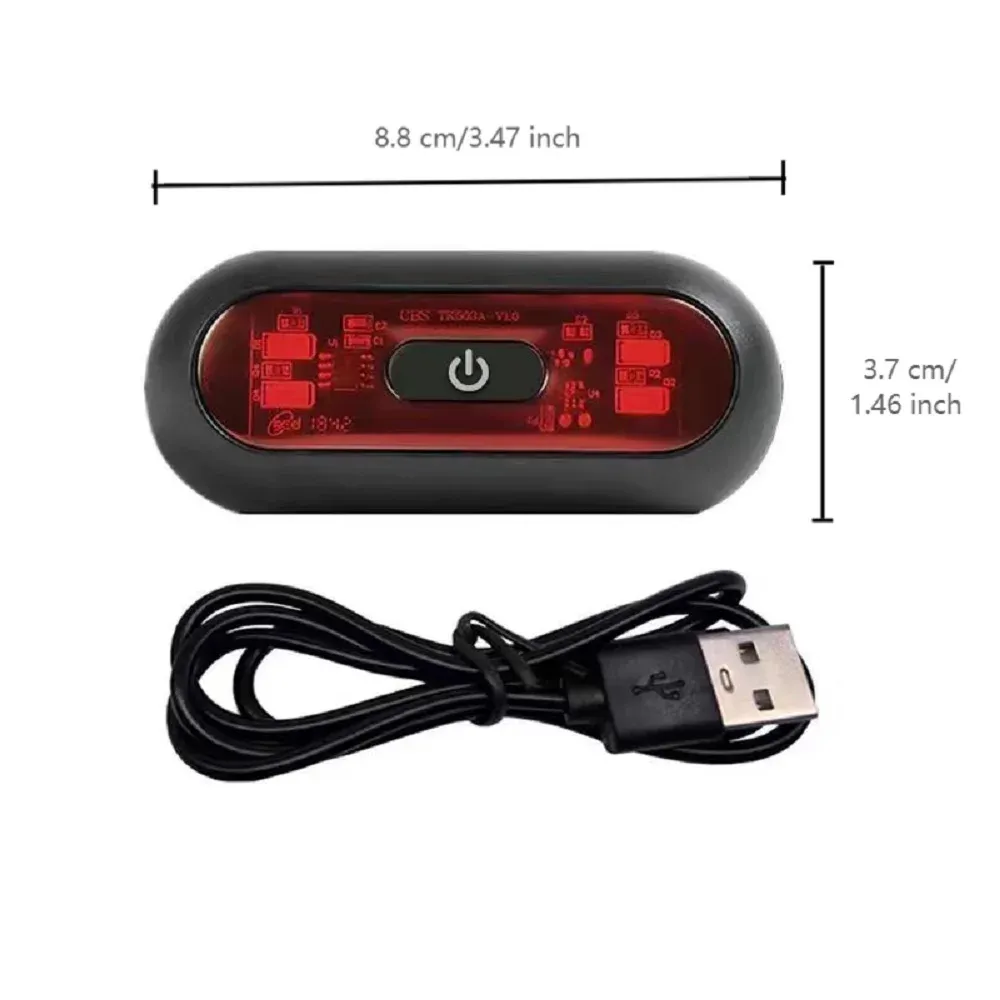 Feu arrière rechargeable pour casque à 4 LED, feu arrière pour moto et vélo, signal de sécurité, lumière LED étanche 2