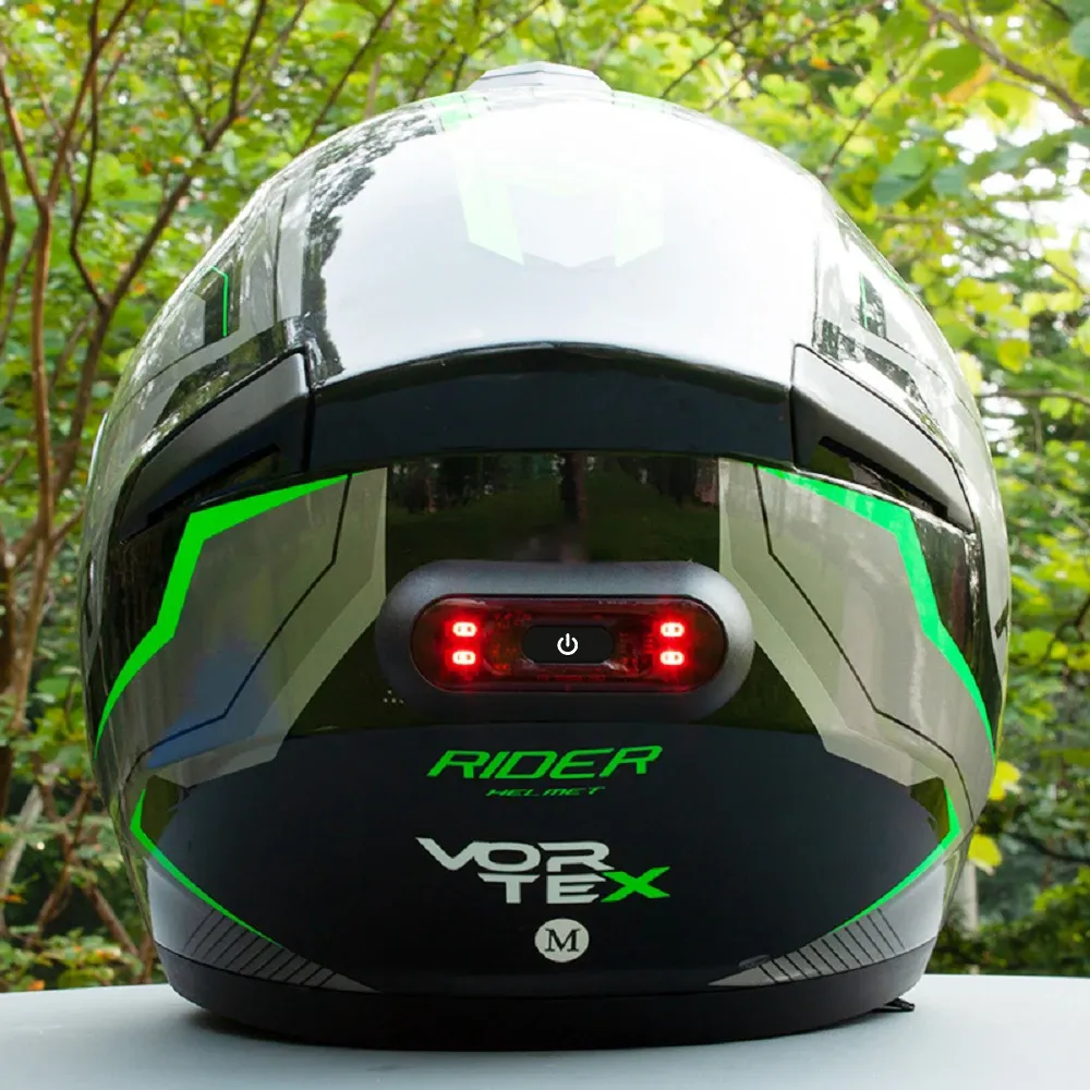 Feu arrière rechargeable pour casque à 4 LED, feu arrière pour moto et vélo, signal de sécurité, lumière LED étanche 3