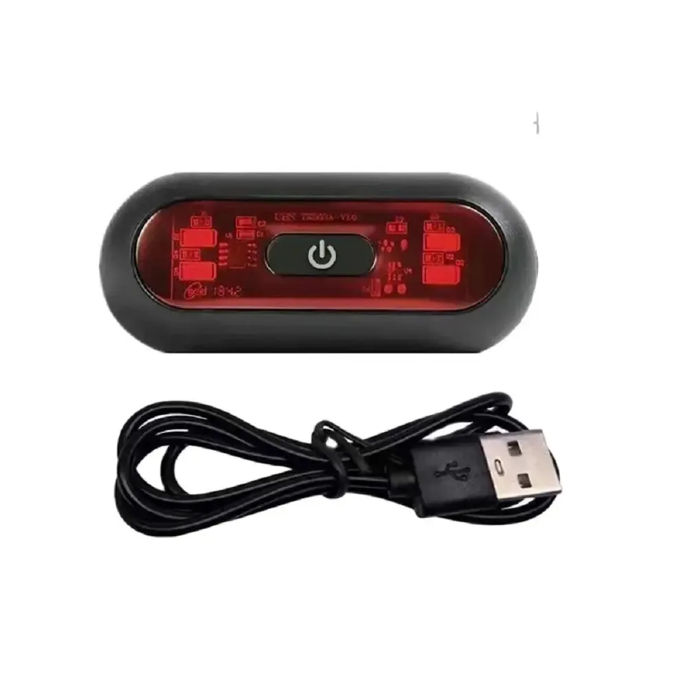Feu arrière rechargeable pour casque à 4 LED, feu arrière pour moto et vélo, signal de sécurité, lumière LED étanche 7