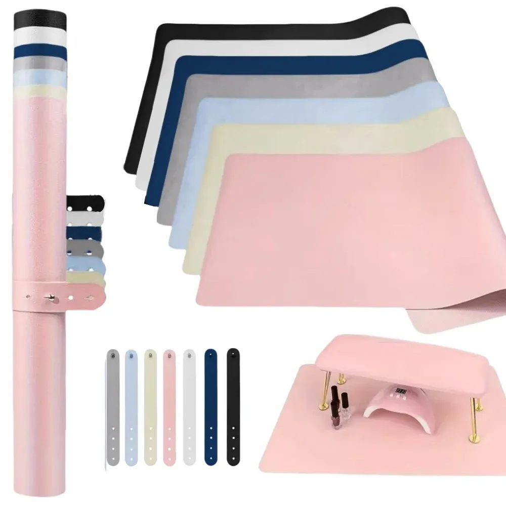 Tapis de table pliable pour nail art, repose-main, coussin d'accoudoir imperméable, résistant aux rayures et à la saleté, tapis de bureau de studio en cuir - Image 1