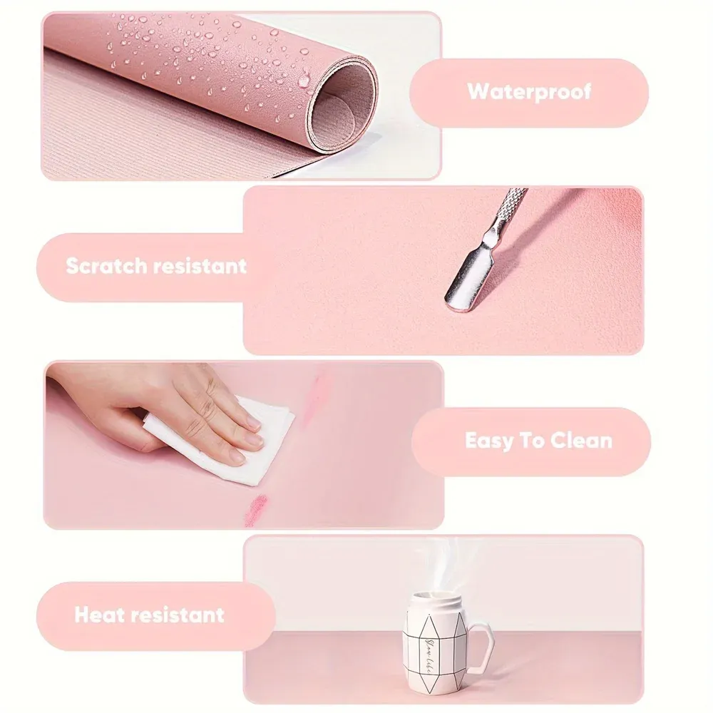 Tapis de table pliable pour nail art, repose-main, coussin d'accoudoir imperméable, résistant aux rayures et à la saleté, tapis de bureau de studio en cuir 3