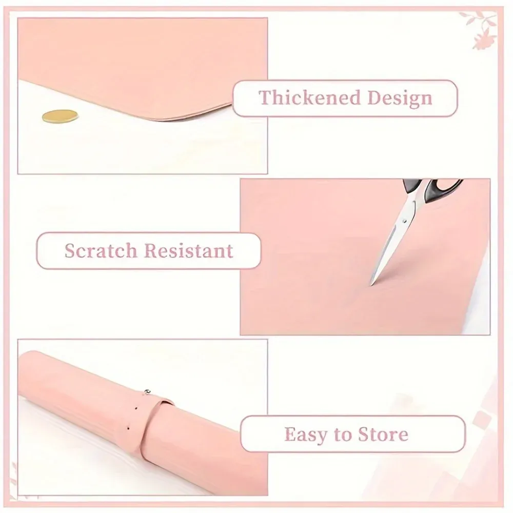Tapis de table pliable pour nail art, repose-main, coussin d'accoudoir imperméable, résistant aux rayures et à la saleté, tapis de bureau de studio en cuir 4