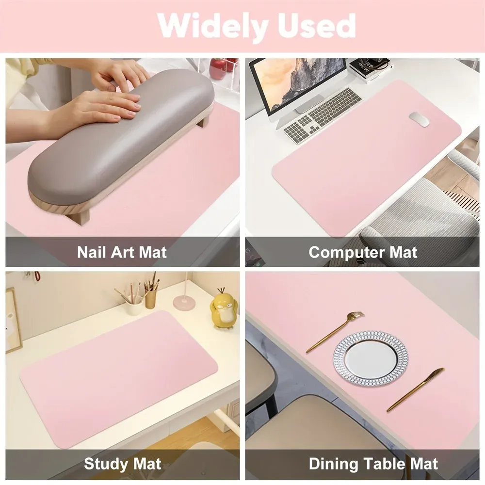 Tapis de table pliable pour nail art, repose-main, coussin d'accoudoir imperméable, résistant aux rayures et à la saleté, tapis de bureau de studio en cuir 5