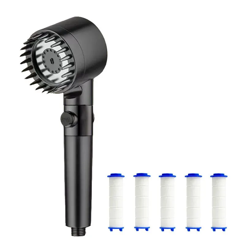 Pommeau de douche portable à trois réglages avec filtre et fonction massage du cuir chevelu 21