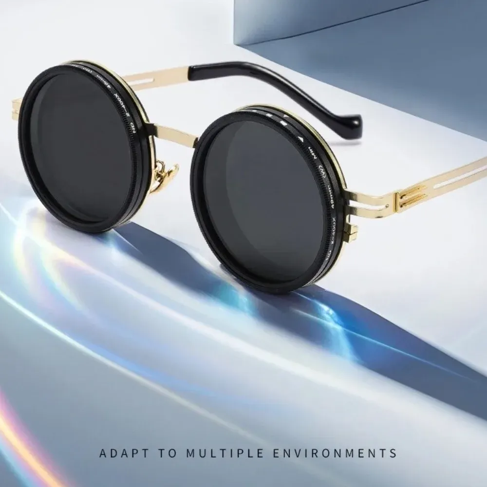 Lunettes de soleil polarisées ND2-400 à gradation réglable avec filtre ND et protection UV400, étui en verre inclus, 9 niveaux, idéales pour la pêche en plein air 4
