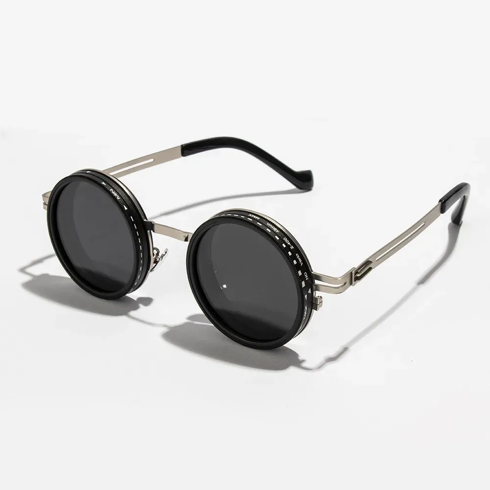 Lunettes de soleil polarisées ND2-400 à gradation réglable avec filtre ND et protection UV400, étui en verre inclus, 9 niveaux, idéales pour la pêche en plein air 9