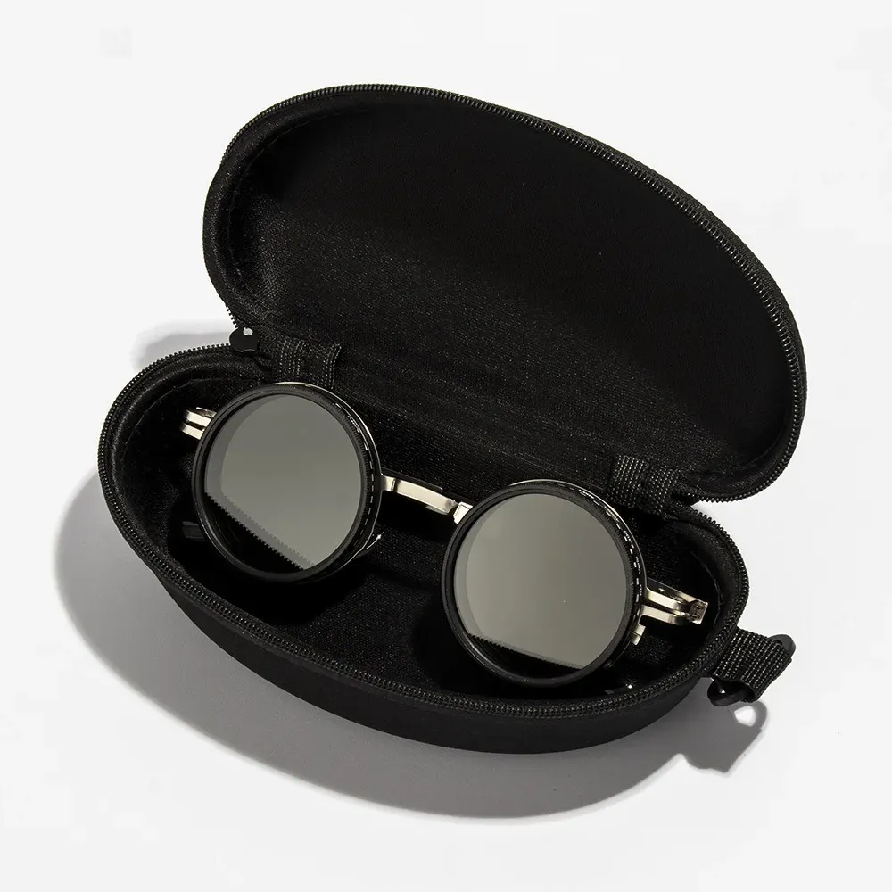 Lunettes de soleil polarisées ND2-400 à gradation réglable avec filtre ND et protection UV400, étui en verre inclus, 9 niveaux, idéales pour la pêche en plein air 10