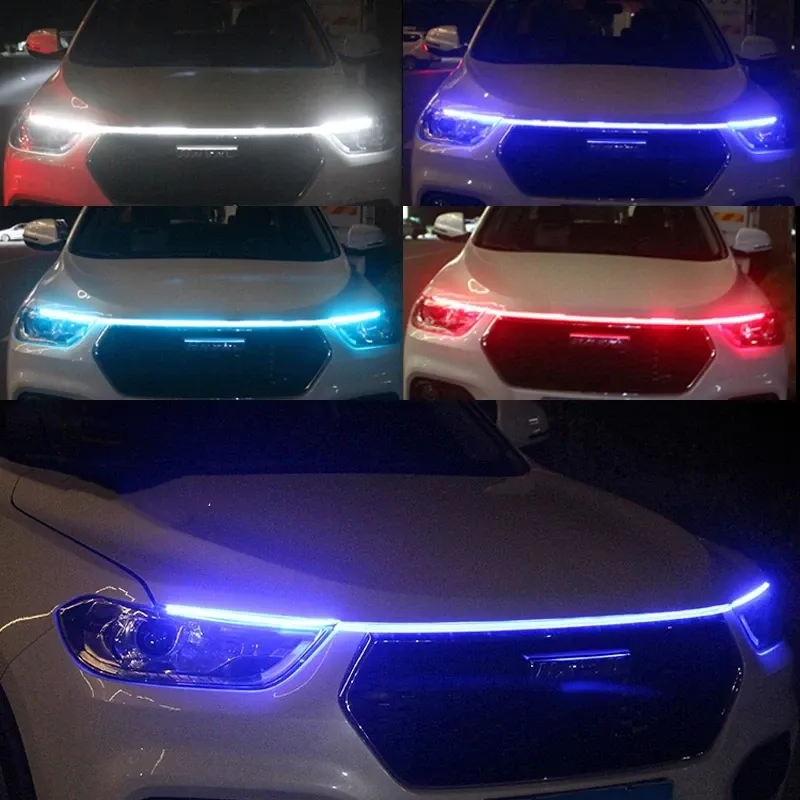 Bande LED de feux de jour pour capot de voiture à activation par balayage, éclairage décoratif 12 V, 150 cm - Image 1