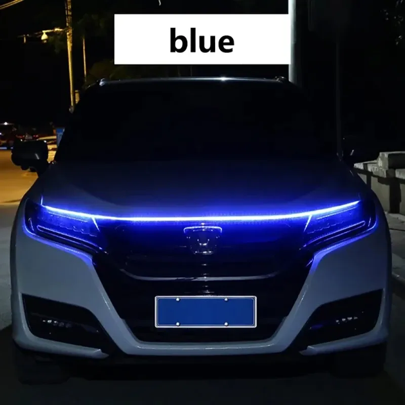 Bande LED de feux de jour pour capot de voiture à activation par balayage, éclairage décoratif 12 V, 150 cm 8