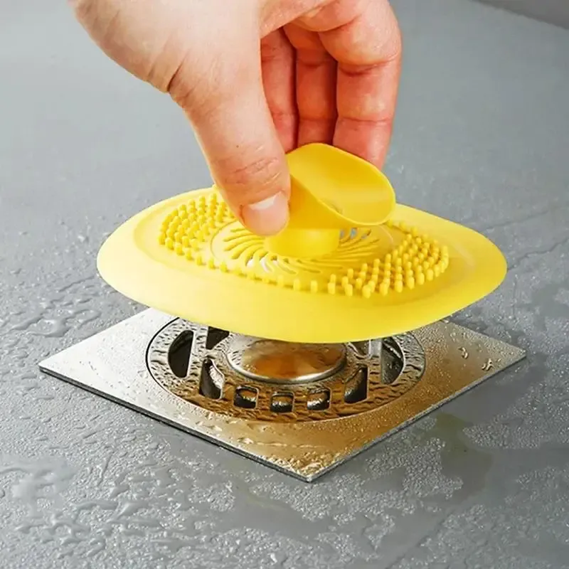 Bouchon d'évier en silicone avec crépine anti-cheveux pour cuisine et douche 2