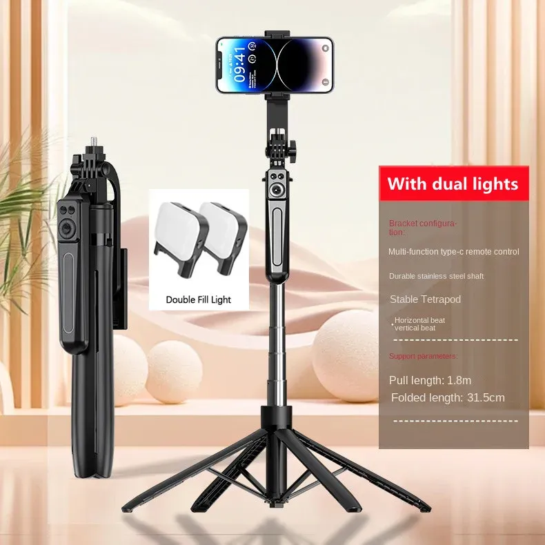 Trépied pour smartphone et appareil photo avec télécommande Bluetooth, perche selfie sans fil et support de téléphone 9