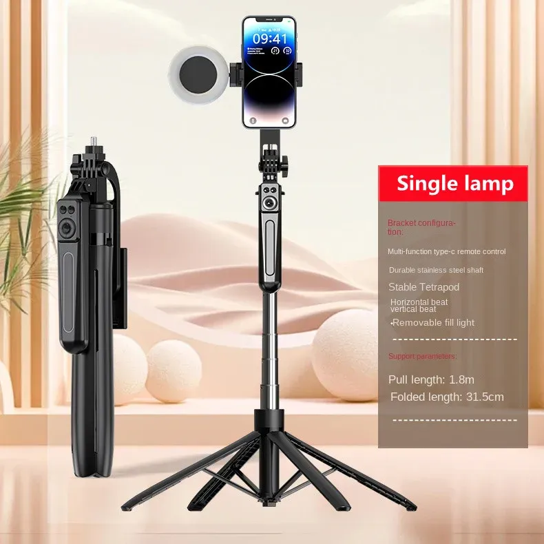 Trépied pour smartphone et appareil photo avec télécommande Bluetooth, perche selfie sans fil et support de téléphone 10