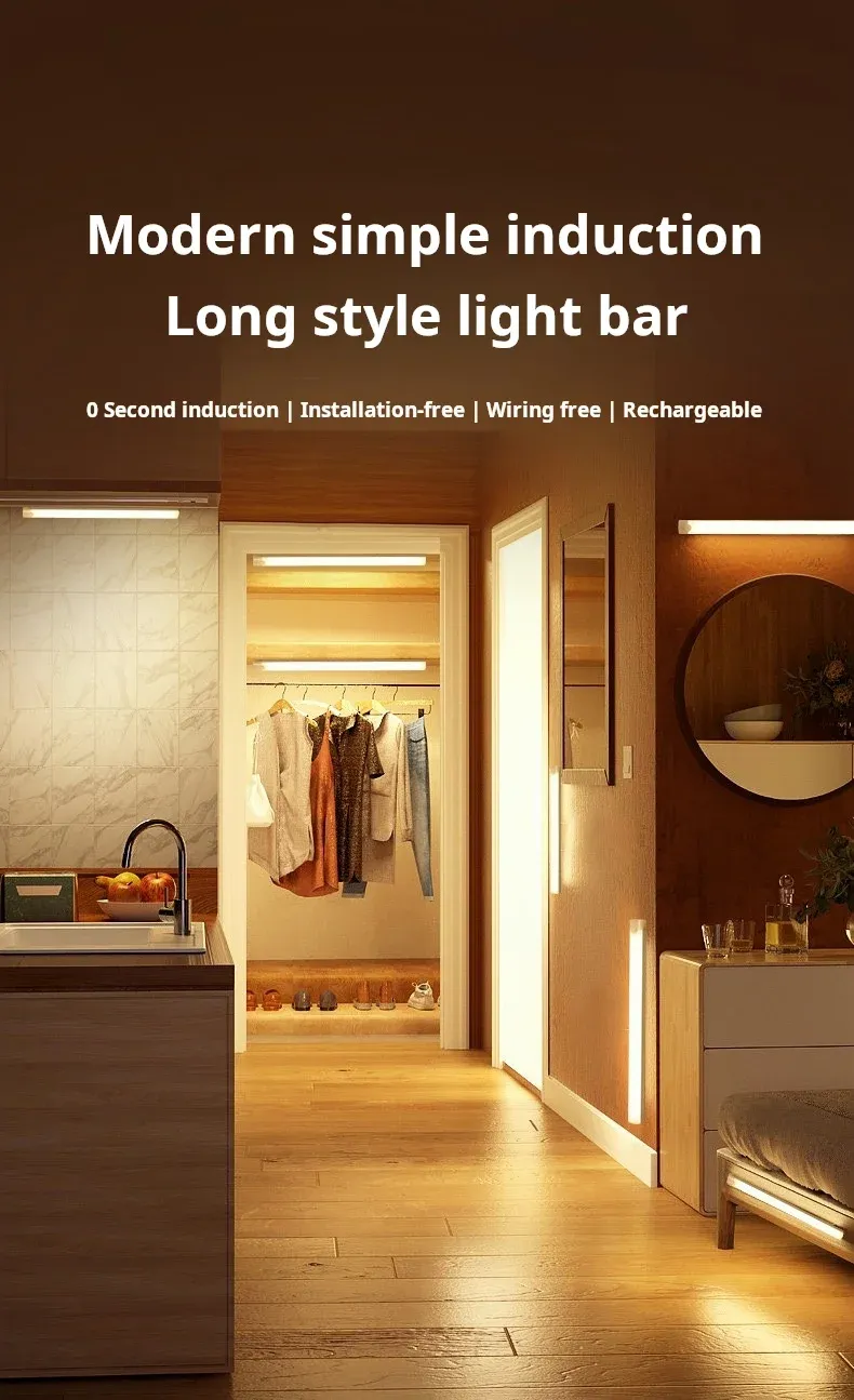 Lampe d'armoire à détecteur de mouvement LED, vue d'ensemble