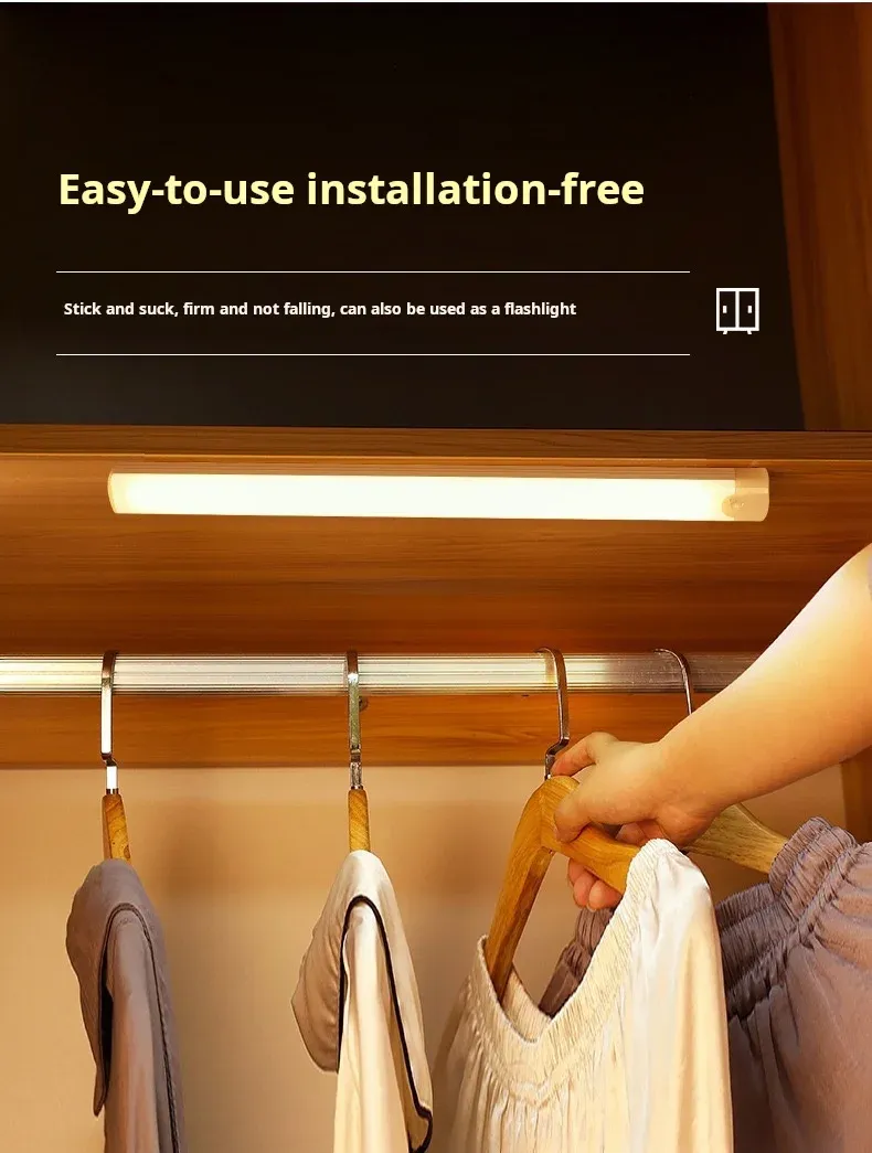 Lampe LED installée dans une garde-robe