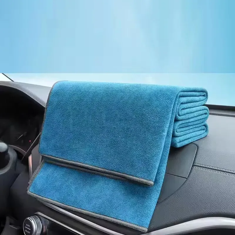 Serviette de séchage en microfibre double couche, épaisse et douce, pour carrosserie 3