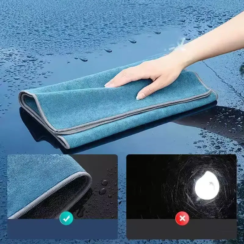 Serviette de lavage double couche pour véhicule