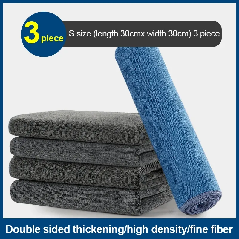 Serviette de séchage en microfibre double couche, épaisse et douce, pour carrosserie 15