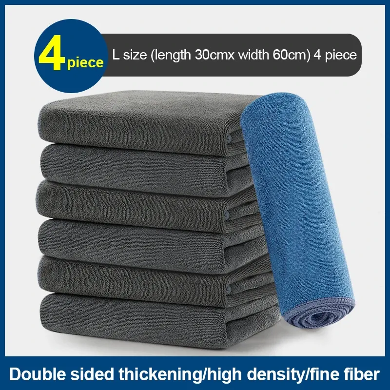 Serviette de séchage en microfibre double couche, épaisse et douce, pour carrosserie 12
