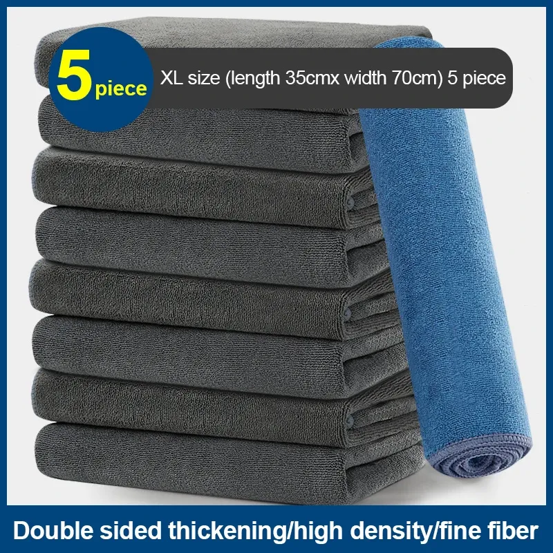 Serviette de séchage en microfibre double couche, épaisse et douce, pour carrosserie 8