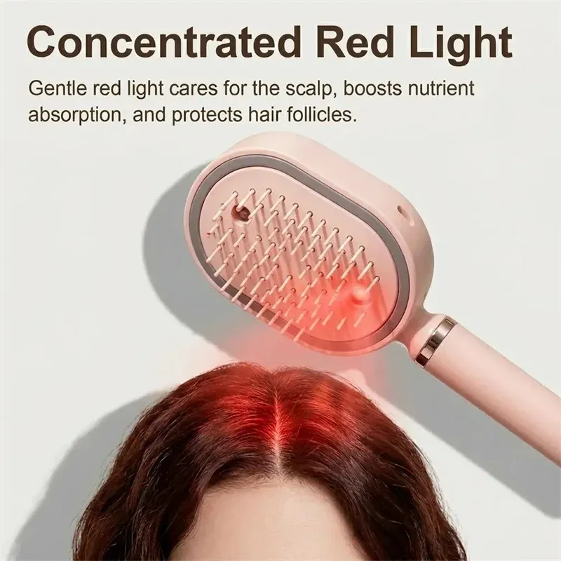 Brosse électrique démêlante anti-frisottis avec spray, thérapie par lumière rouge et massage du cuir chevelu, pour cheveux secs ou humides 4