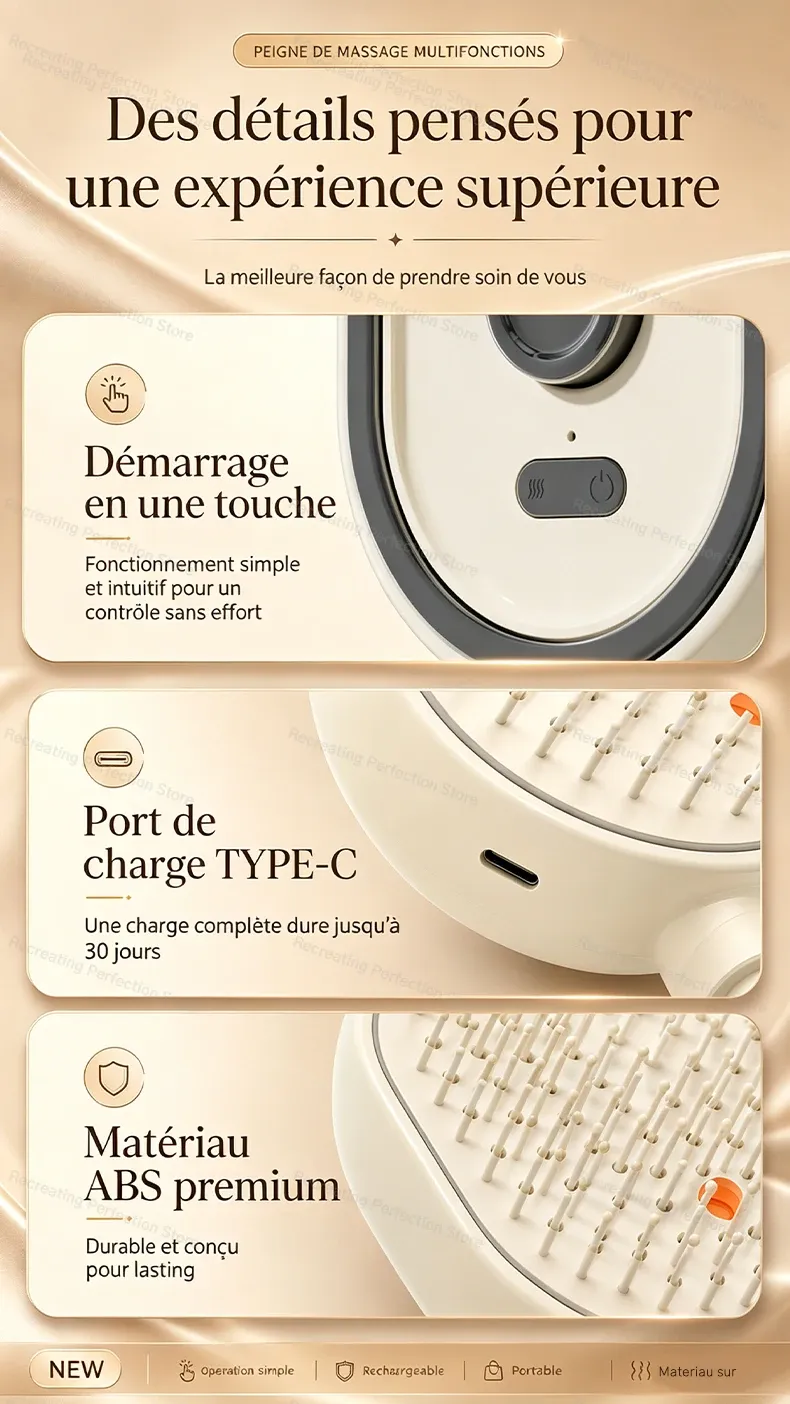 Brosse à cheveux électrique avec spray