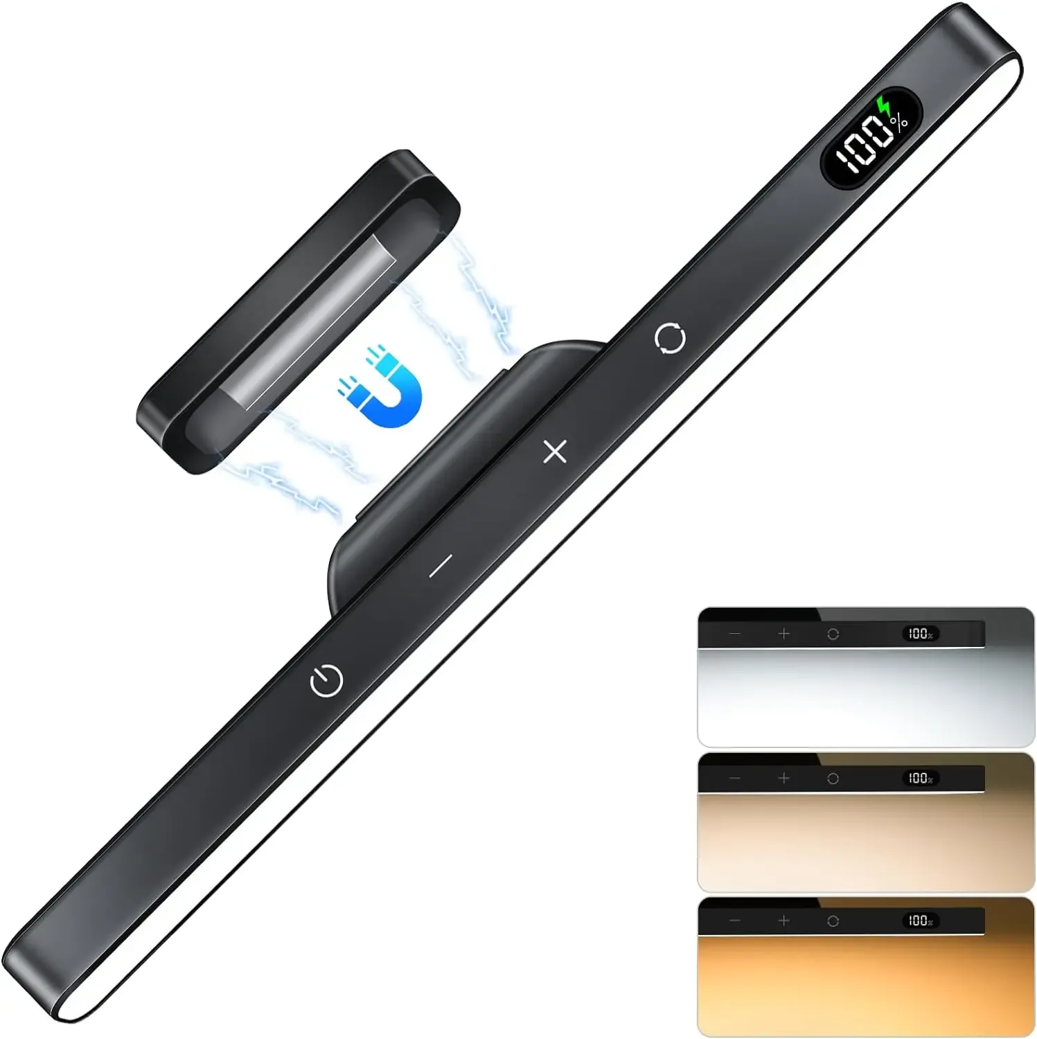 Veilleuse rechargeable à intensité variable 5 W, 3 couleurs, 2500 mAh, lampe de maquillage réglable pour placard, chevet et bureau, à installer sous armoire 10