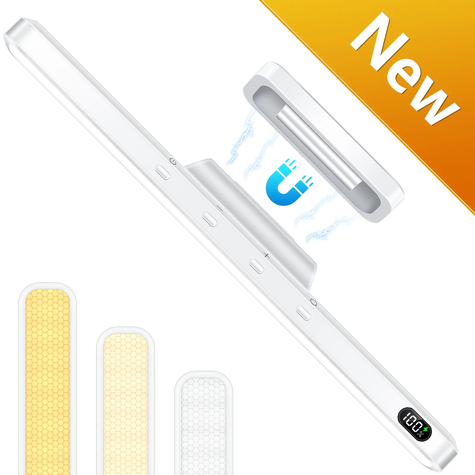Veilleuse rechargeable à intensité variable 5 W, 3 couleurs, 2500 mAh, lampe de maquillage réglable pour placard, chevet et bureau, à installer sous armoire 11