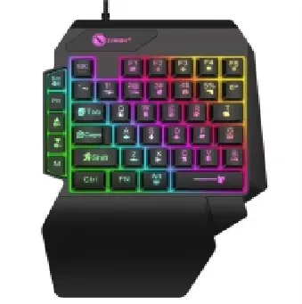 Clavier de jeu USB filaire ultra-fin à une main, mini clavier 35 touches avec rétroéclairage, pour ordinateur portable, ordinateur de bureau et smartphone 6