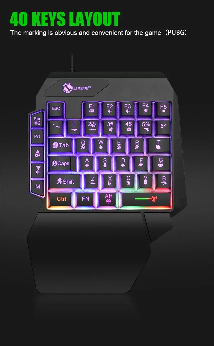 Clavier mini rétroéclairé en usage