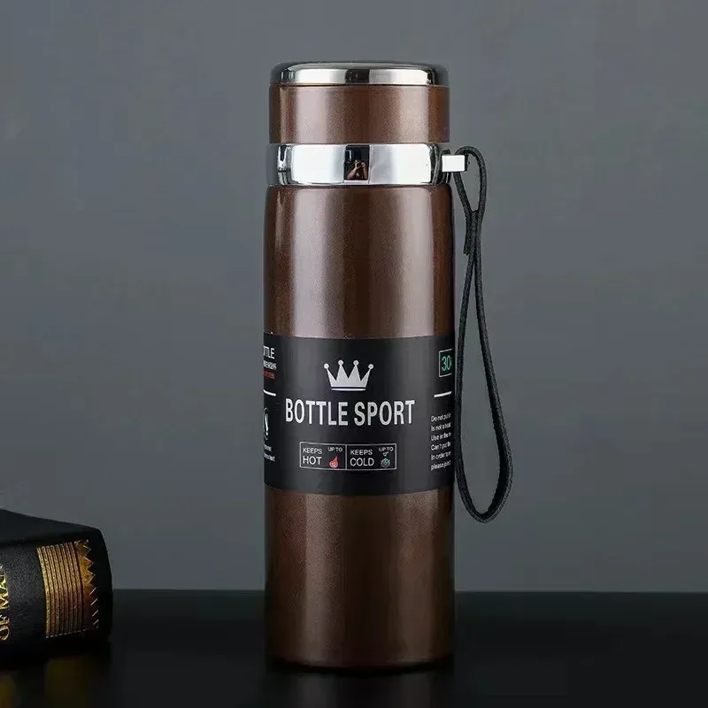 Bouteille thermique 1 L en acier inoxydable, isotherme sous vide, garde au frais ou au chaud pour l'eau, le thé et le café 5