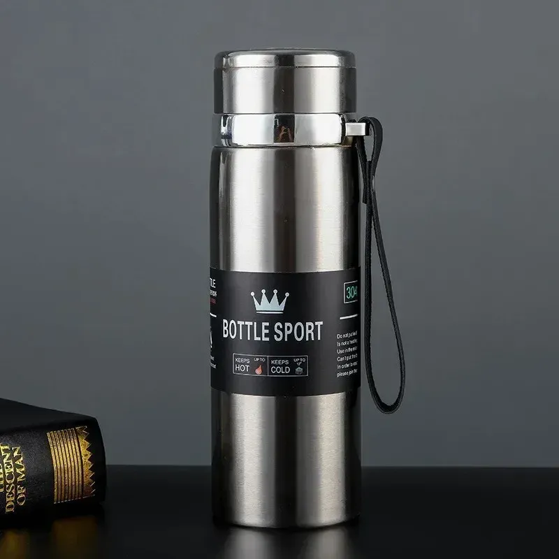 Bouteille thermique 1 L en acier inoxydable, isotherme sous vide, garde au frais ou au chaud pour l'eau, le thé et le café 11