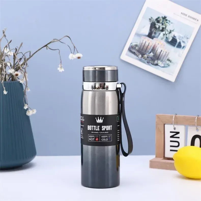Bouteille thermique 1 L en acier inoxydable, isotherme sous vide, garde au frais ou au chaud pour l'eau, le thé et le café 9