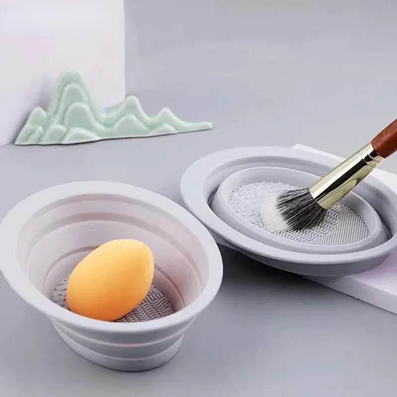 Bol de nettoyage pliable pour pinceaux de maquillage