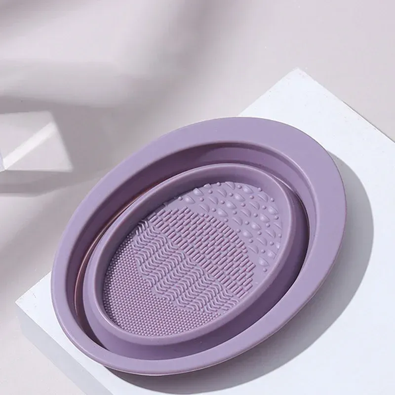 Tapis et bol de nettoyage en silicone pour pinceaux de maquillage, pliable 10