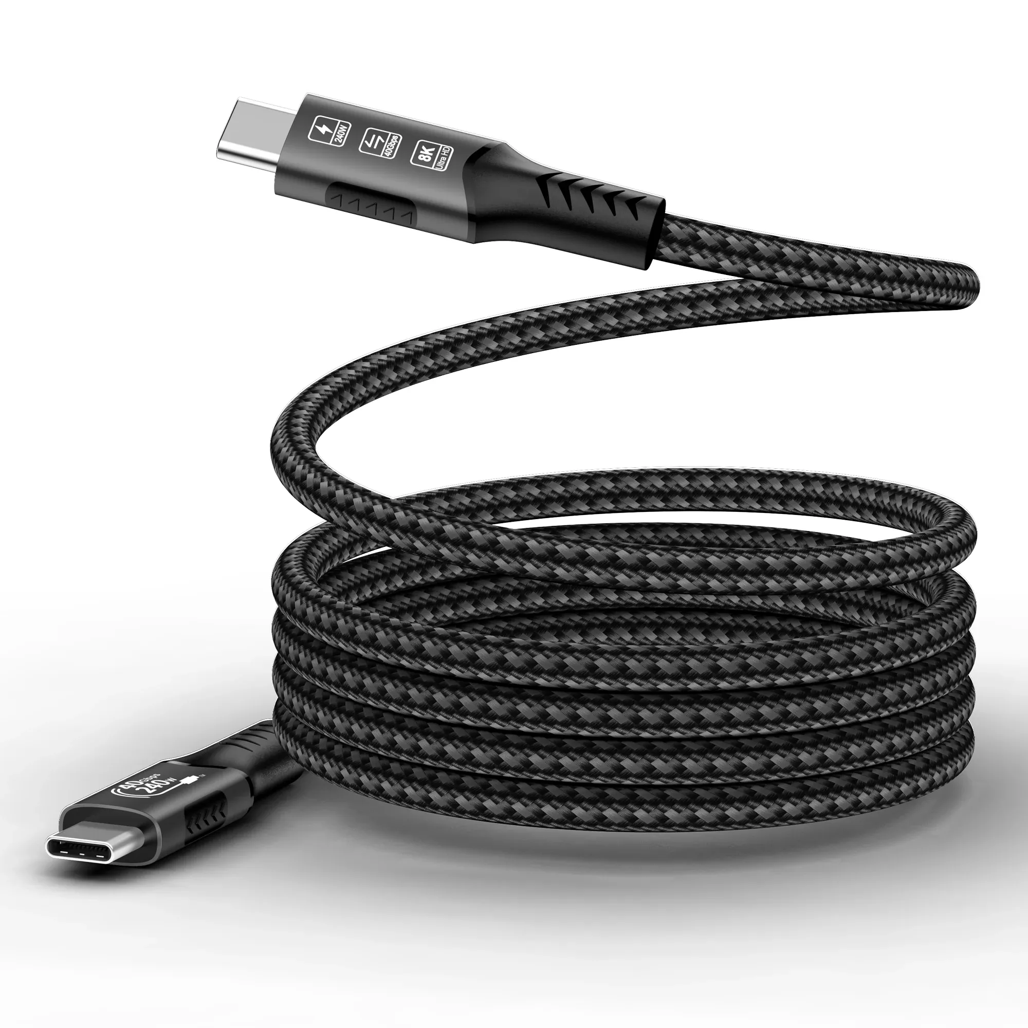 Câble USB4 40 Gbps 48 V 240 W pour Thunderbolt 4 Type-C, câble de charge rapide Thunderbolt 3 USB-C vers USB-C, câble de transfert de données pour ordinateur portable 3