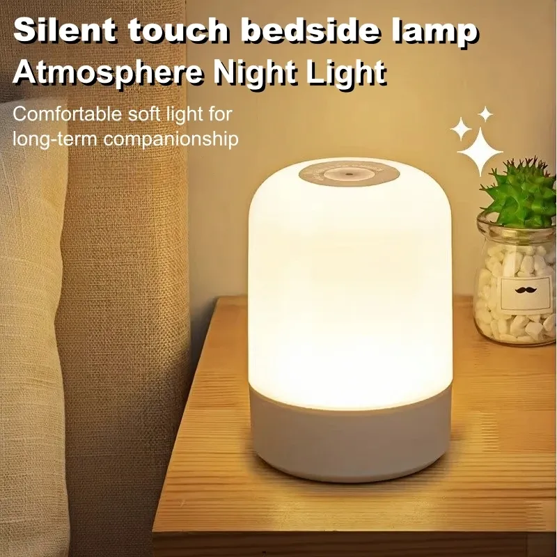 Lampes de chevet LED tactiles à intensité variable, alimentées par USB, 3 couleurs, lampes de bureau et de lecture 2
