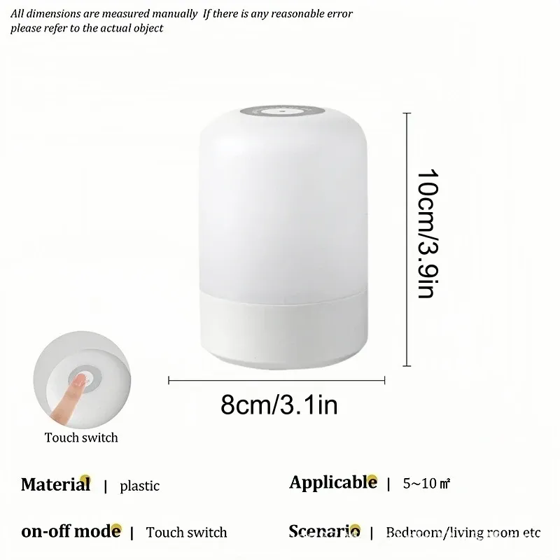 Lampes de chevet LED tactiles à intensité variable, alimentées par USB, 3 couleurs, lampes de bureau et de lecture 6
