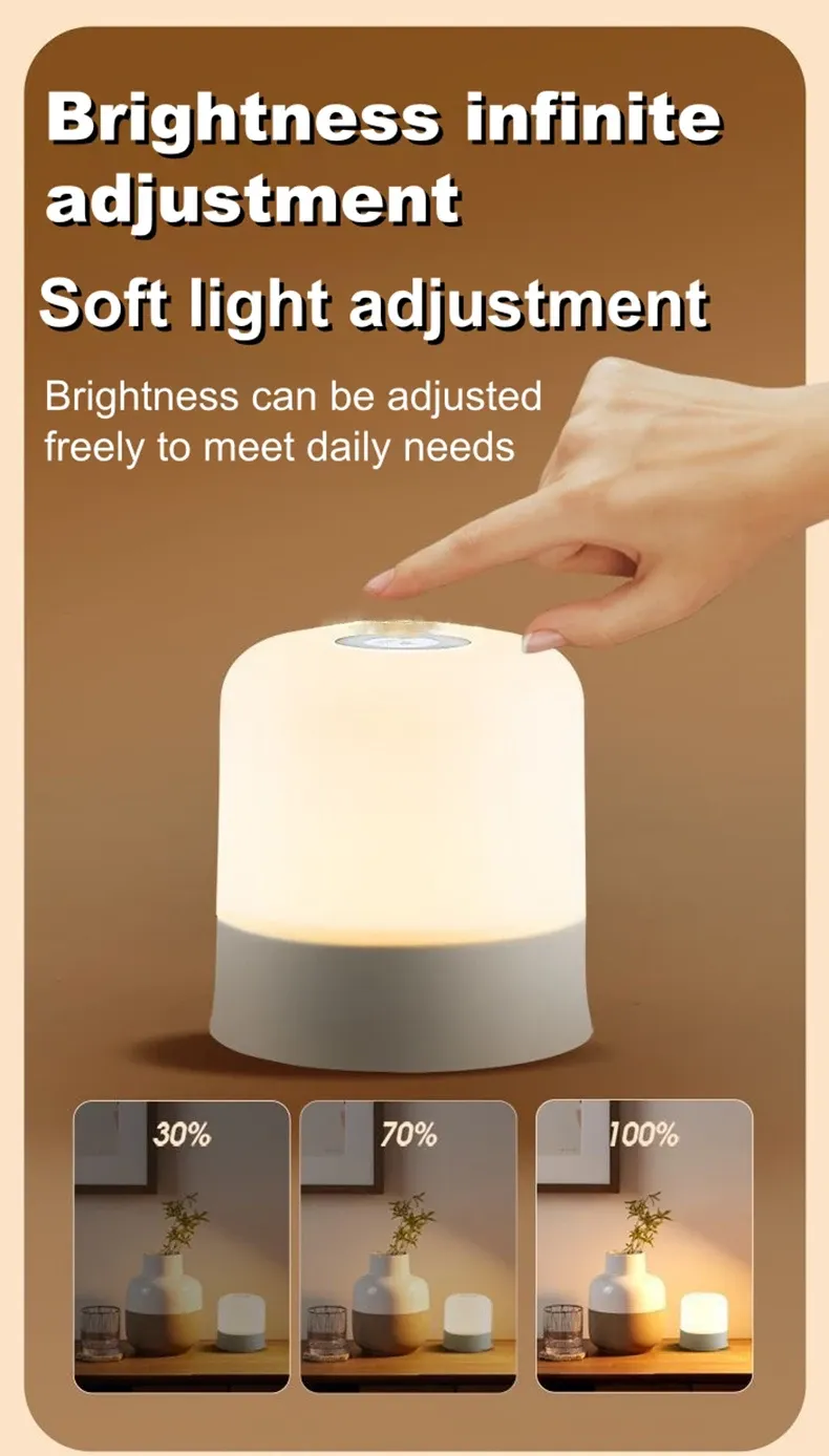 Lampe de chevet LED, détail de la commande tactile