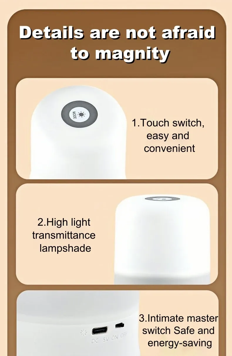 Lampe de chevet LED, ambiance nocturne