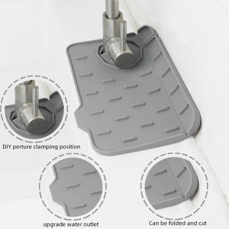 Tapis de robinet en silicone en situation d'utilisation