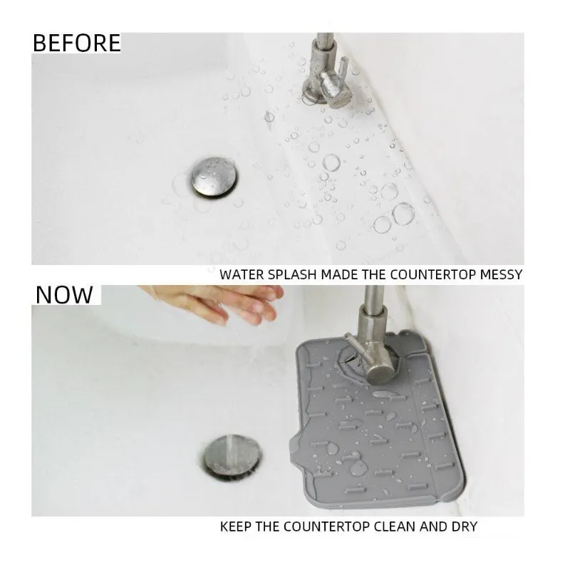 Tapis de robinet en silicone, mise en situation