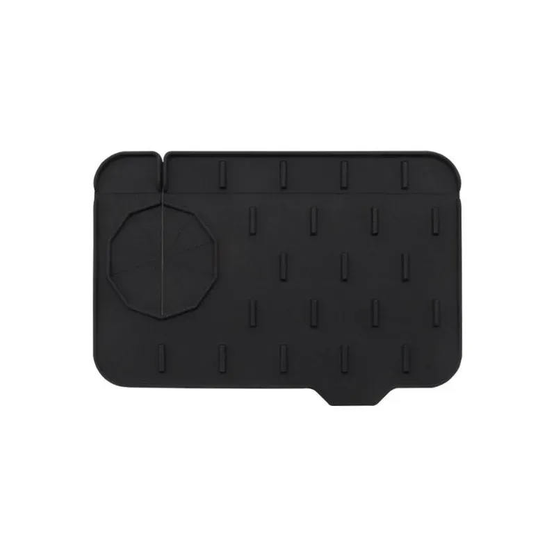Tapis de robinet en silicone avec poignée, plateau collecteur d'égouttement, utilisation double face, tampon de vidange d'eau, protection contre les éclaboussures d'évier, accessoires de cuisine 10
