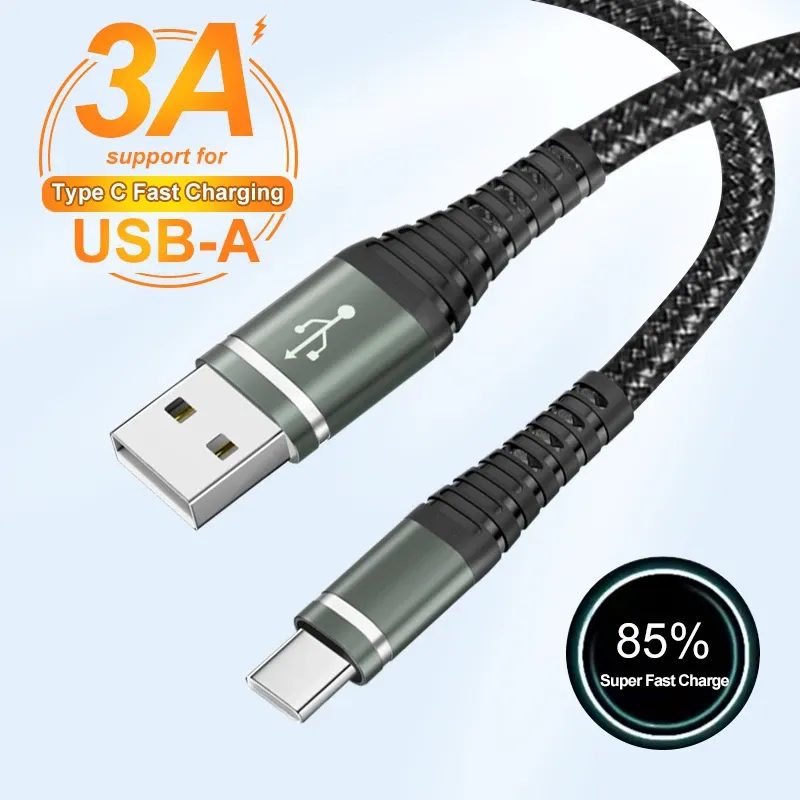Câble USB-C de charge rapide 3 A pour iPhone 18, 17, 16, iPad Pro, Samsung S26 et Xiaomi, compatible CarPlay, câble tressé en nylon 1