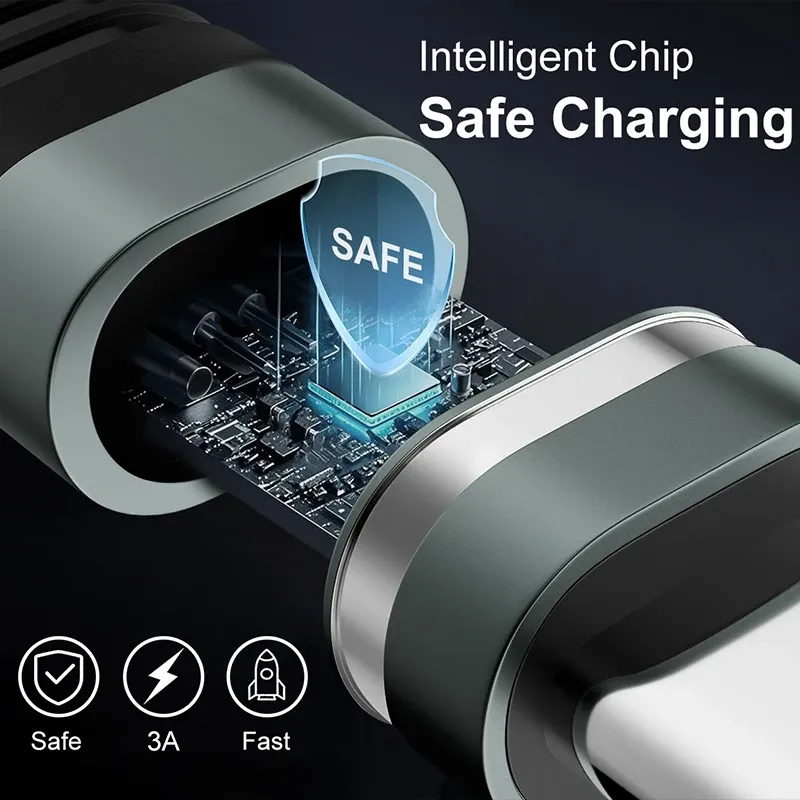 Câble USB-C de charge rapide 3 A pour iPhone 18, 17, 16, iPad Pro, Samsung S26 et Xiaomi, compatible CarPlay, câble tressé en nylon 4