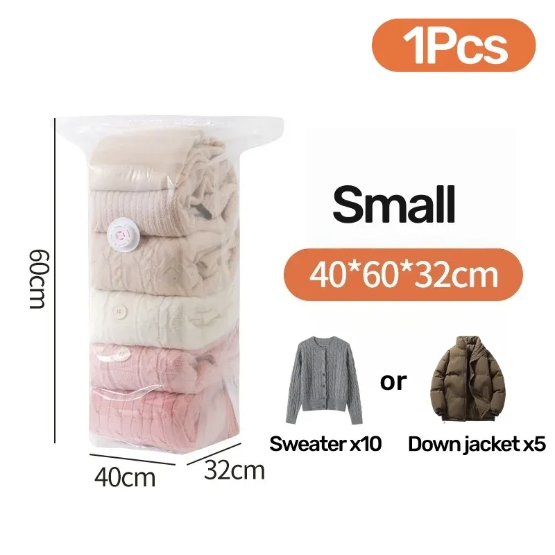 Sacs de rangement sous vide sans pompe (lot de 1 à 4) – Organisateurs compressibles pour vêtements et couettes, gain de place pour placard et voyage 15