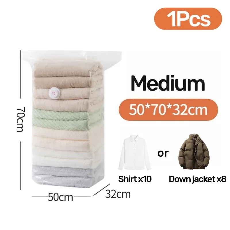 Sacs de rangement sous vide sans pompe (lot de 1 à 4) – Organisateurs compressibles pour vêtements et couettes, gain de place pour placard et voyage 13