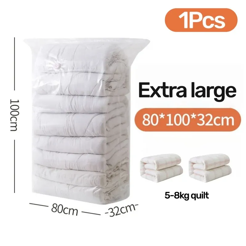 Sacs de rangement sous vide sans pompe (lot de 1 à 4) – Organisateurs compressibles pour vêtements et couettes, gain de place pour placard et voyage 9