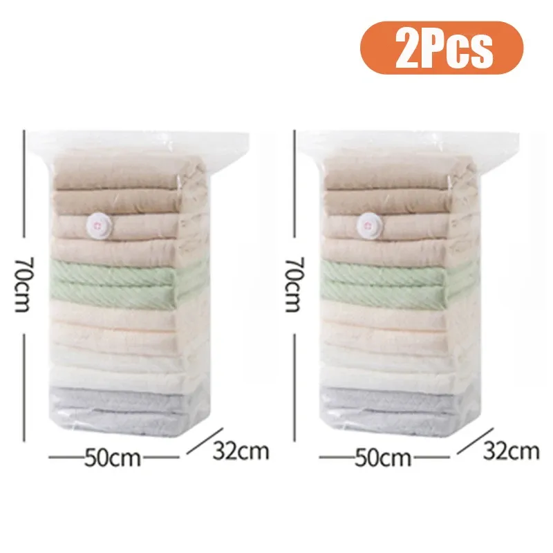 Sacs de rangement sous vide sans pompe (lot de 1 à 4) – Organisateurs compressibles pour vêtements et couettes, gain de place pour placard et voyage 14